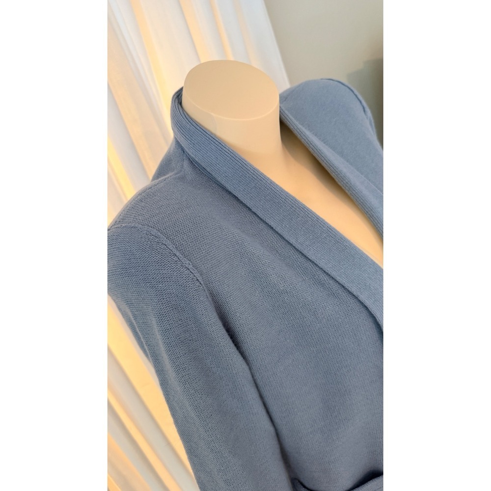 Sonia Rykiel Italy Blue Tie Front Drape Knit Cardigan Sweater Size 36 Small - Picture 10 of 11